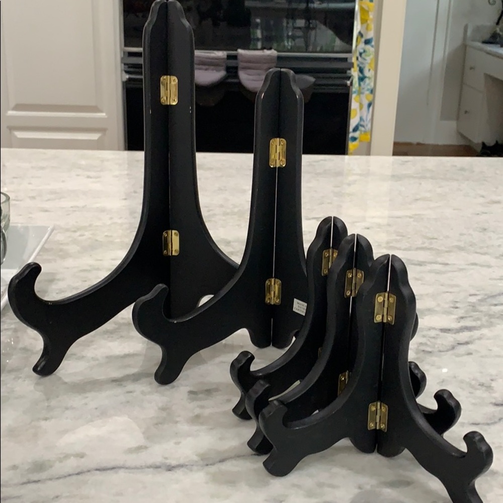 5 wood plate holders